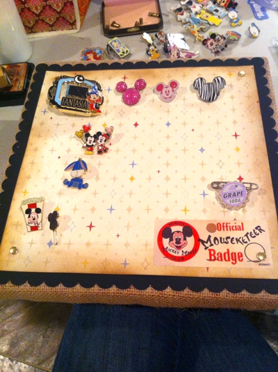 DIY Disney Pin Display- a great way to display your Disney Trading Pins after you are home from your trip!