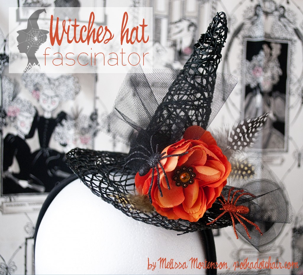 How to make a Fascinator for Halloween using a Witch hat. A cute accessory for a Halloween costume or party. 