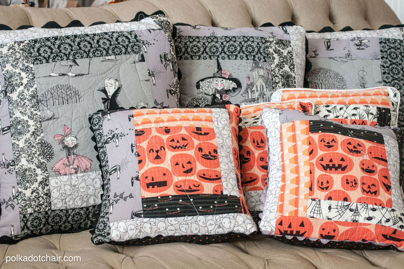 DIY Quilted Pillows for Halloween The Polka Dot Chair