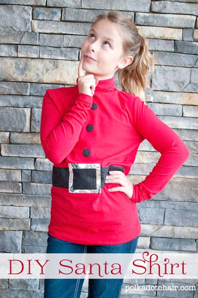 DIY Santa Shirt Tutorial,  cute Christmas shirt for kids!