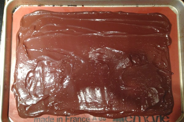melted chocolate on silpat
