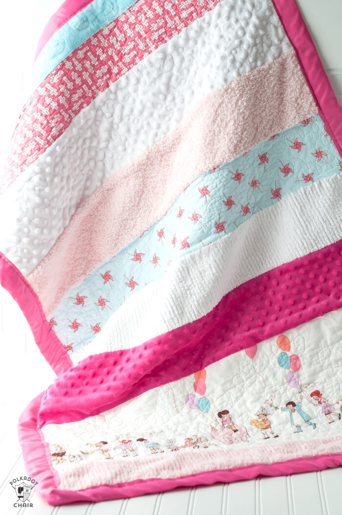 sensory strip baby quilt