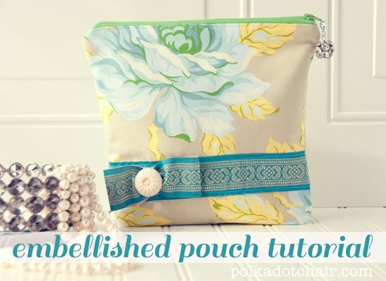 Embellished Zip Pouch Tutorial 