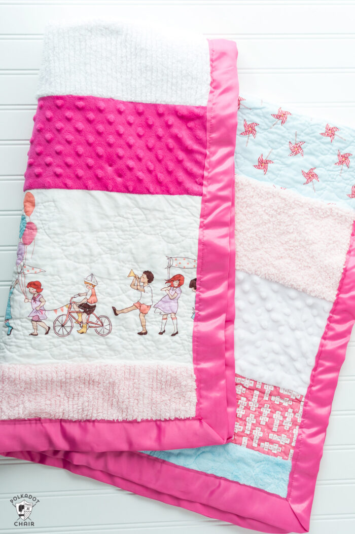 sensory strip baby quilt