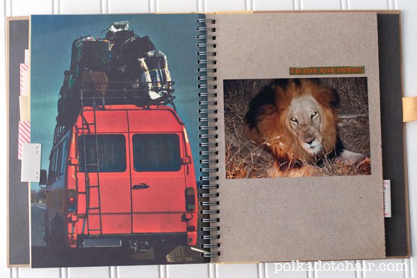 Ideas for using a Smash book to keep a travel journal and scrapbook of your vacation. Lots of fun page ideas!