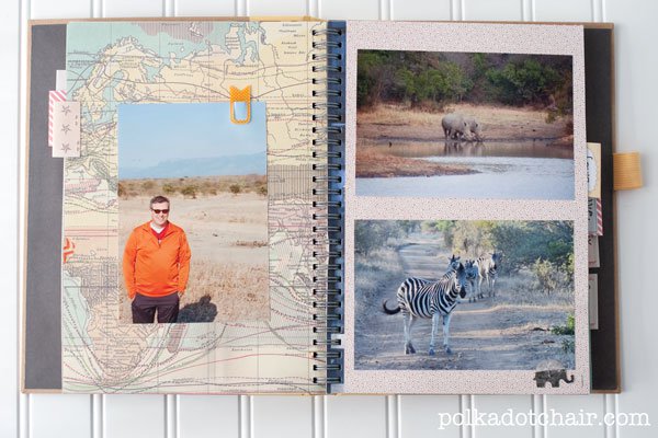 Ideas for using a Smash book to keep a travel journal and scrapbook of your vacation. Lots of fun page ideas!