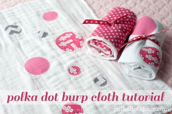 DIY Polka Dot Burp Cloths