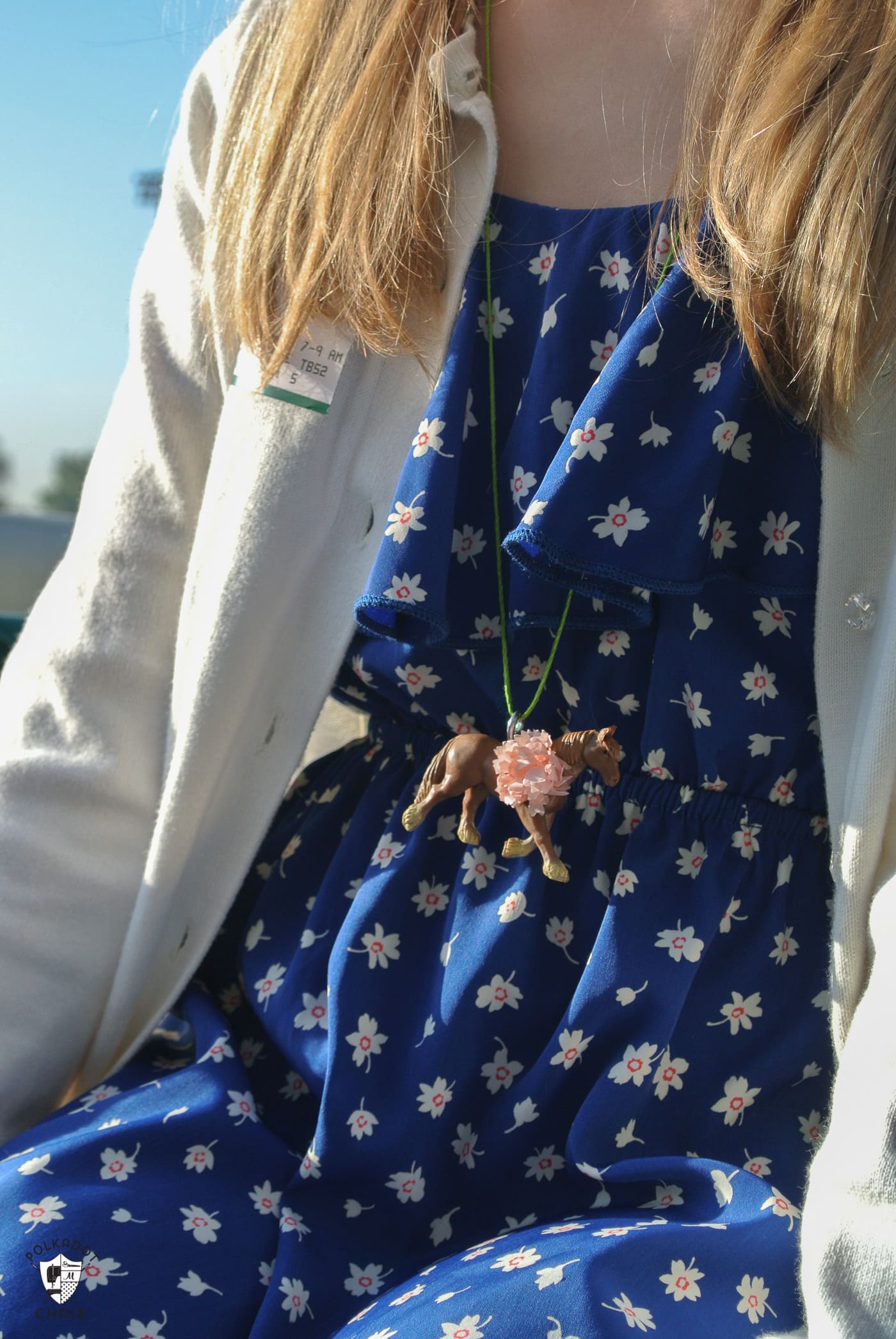 girl in blue dress