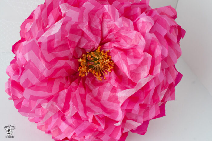 pink tissue paper flower