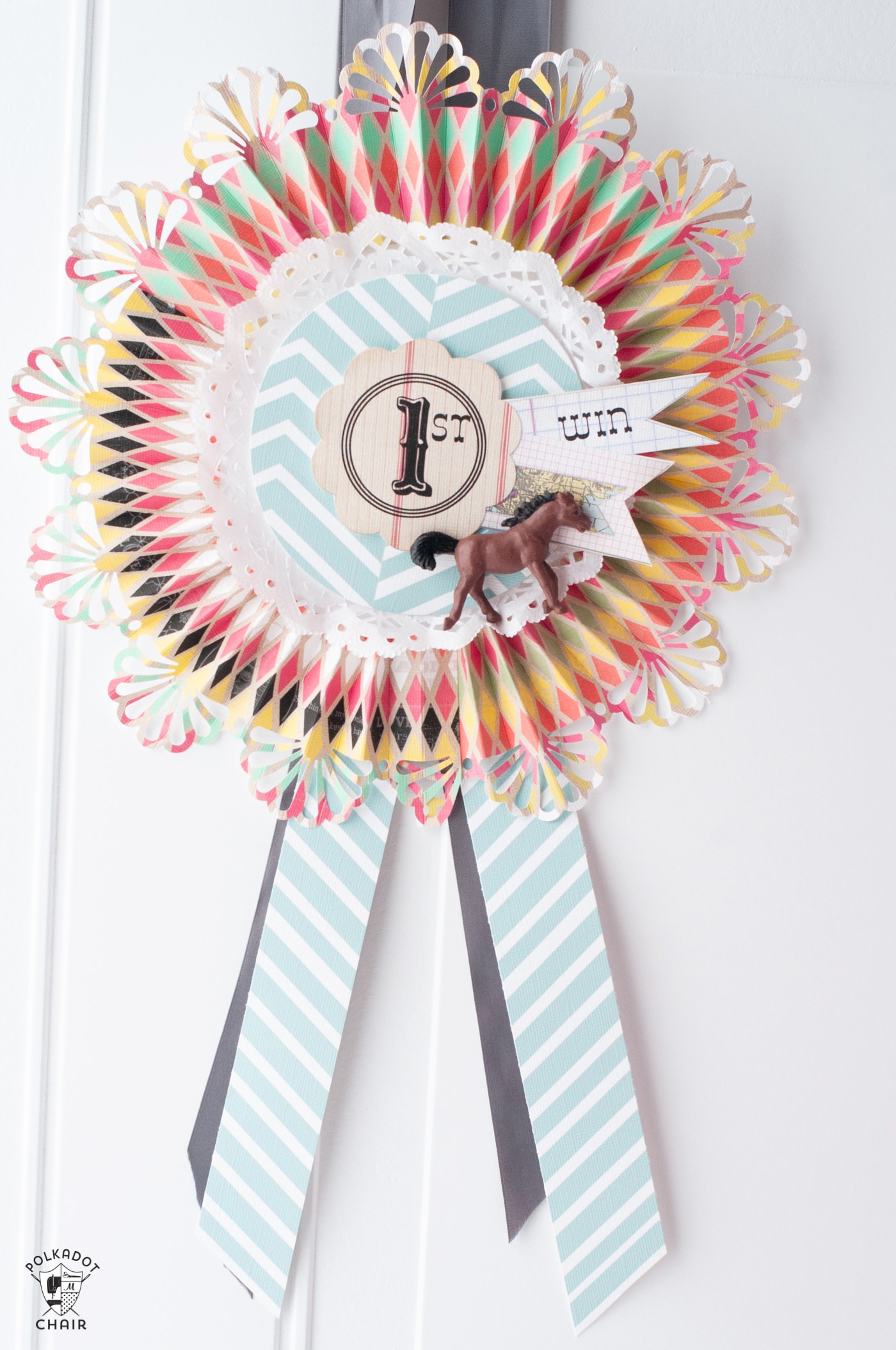 Win, Place &amp; Show Paper Rosettes; a Derby Craft Idea | Polka Dot Chair