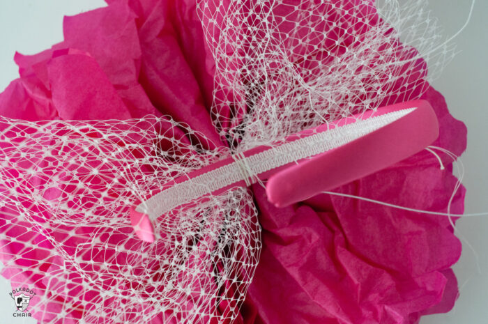 pink tissue paper flower