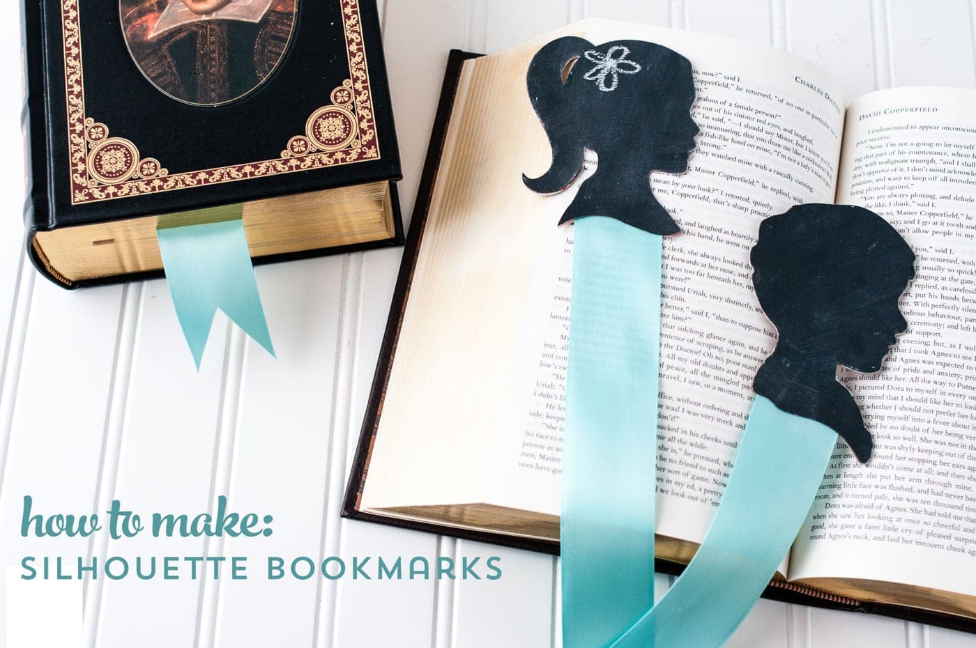 DIY Chalkboard Silhouette Bookmarks; a fun DIY Mother's Day Gift Idea