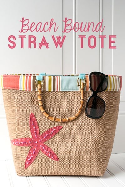 Beach Bound Straw Tote Tutorial