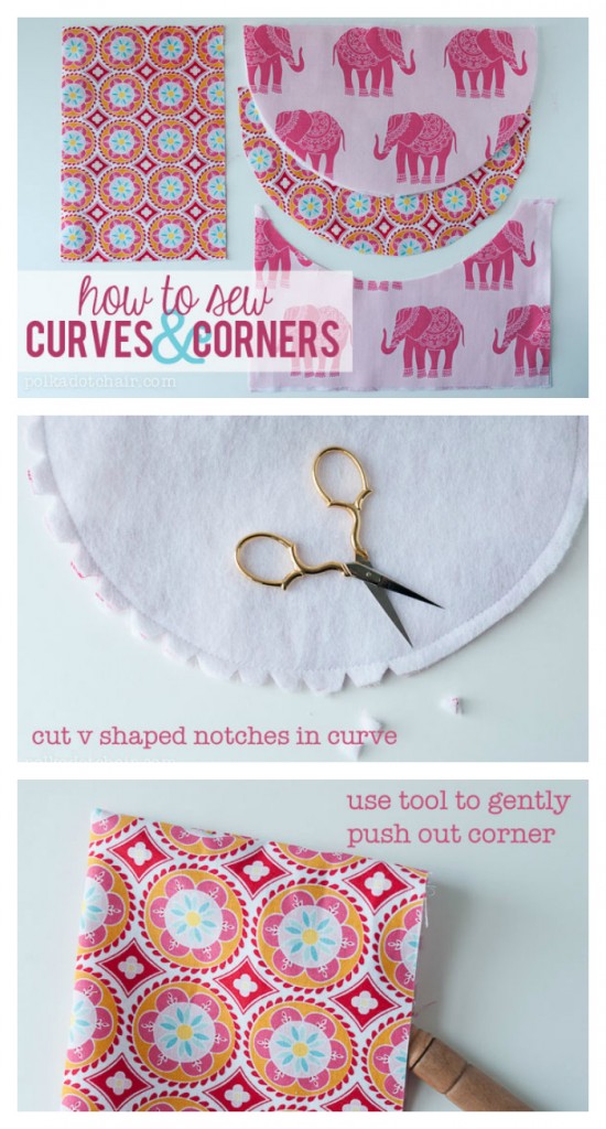 Learn how to sew curves and corners so that you get a great result every time. - really good sewing tips