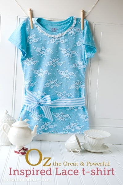 DIY Lace T-Shirt Refashion Inspired by Oz the Great and Powerful