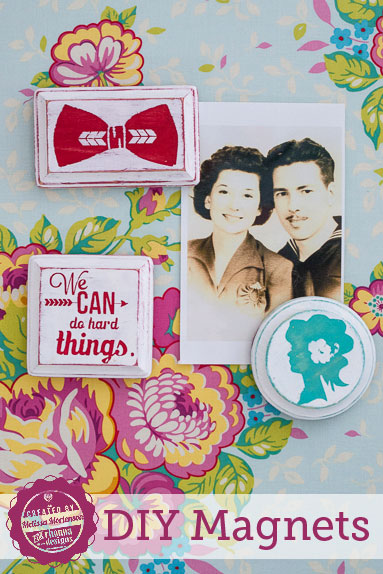 DIY Stenciled Wood Magnets