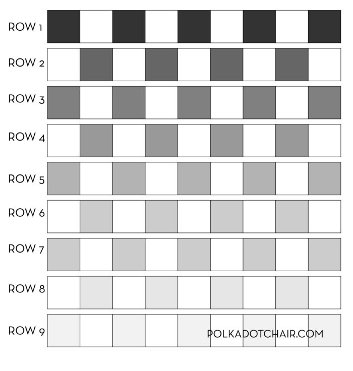 Simple Color Blocked Charm Pack Baby Quilt Pattern | Polka Dot Chair
