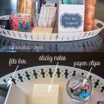 Make homework time easier by creating this moveable "Homework Station" on your kitchen table. Includes all the things kids might need when they are doing their homework.