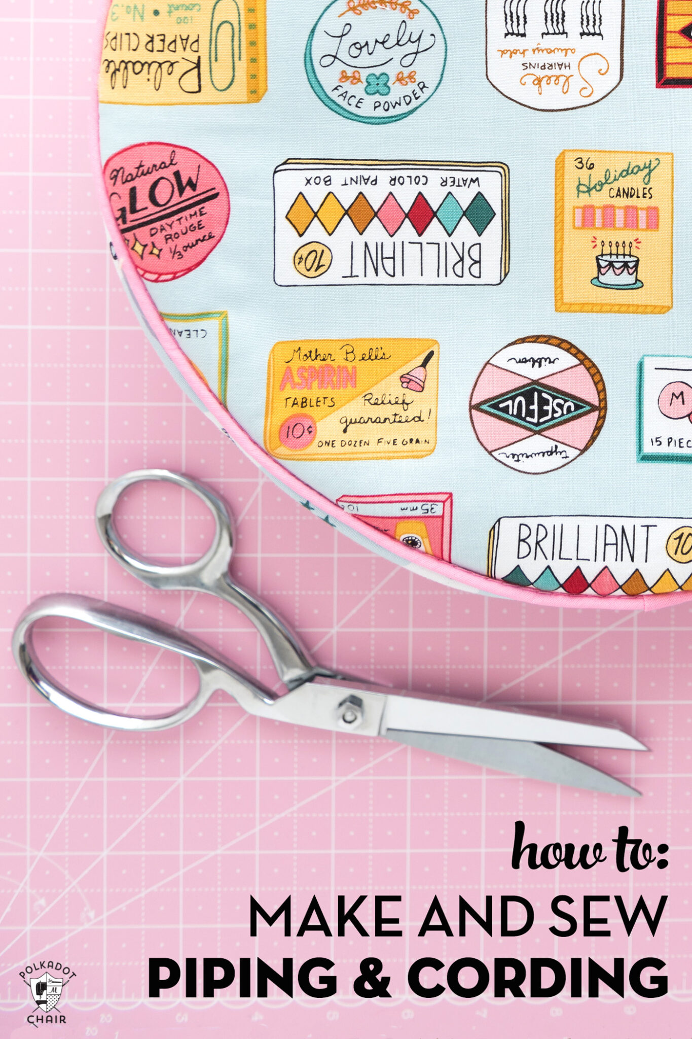 Sewing Lessons How to Make & Sew Piping The Polka Dot Chair