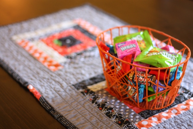 gray Halloween Table Runner