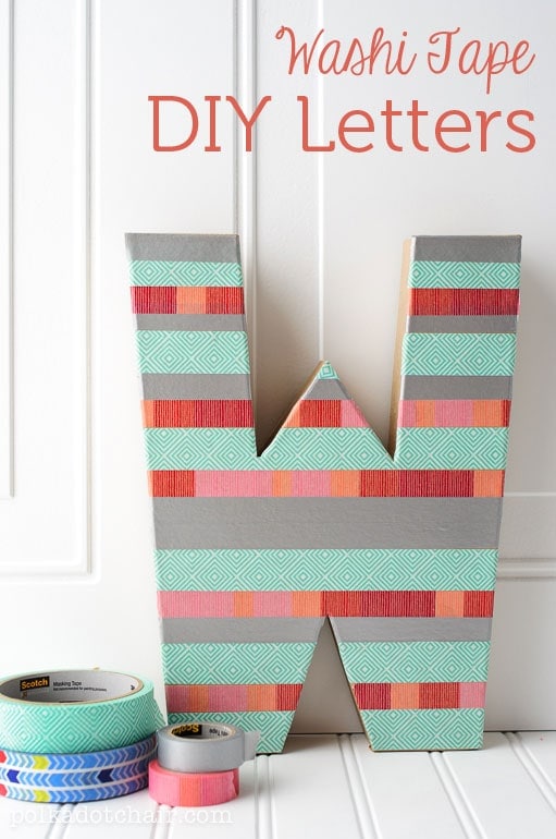 DIY Washi Tape Letters for Sewing Room Decor