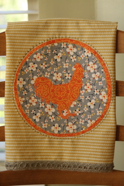 Appliqued Fall Dish Towel