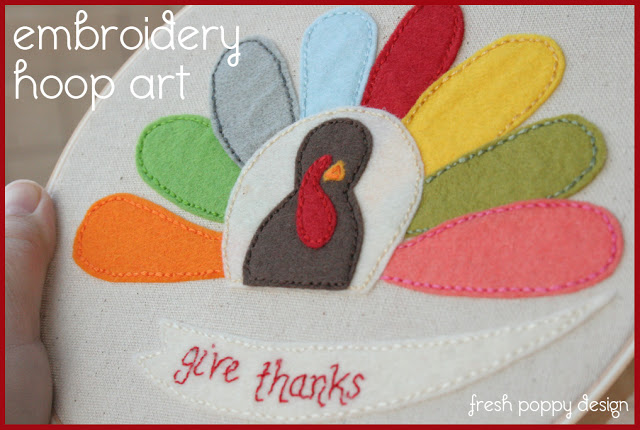 Thank embroidery hoop art