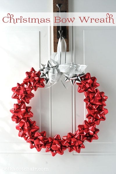 Christmas Wreath made from Bows