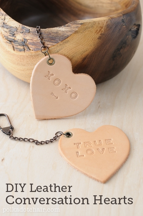 How to Make Stamped Leather Conversation Hearts