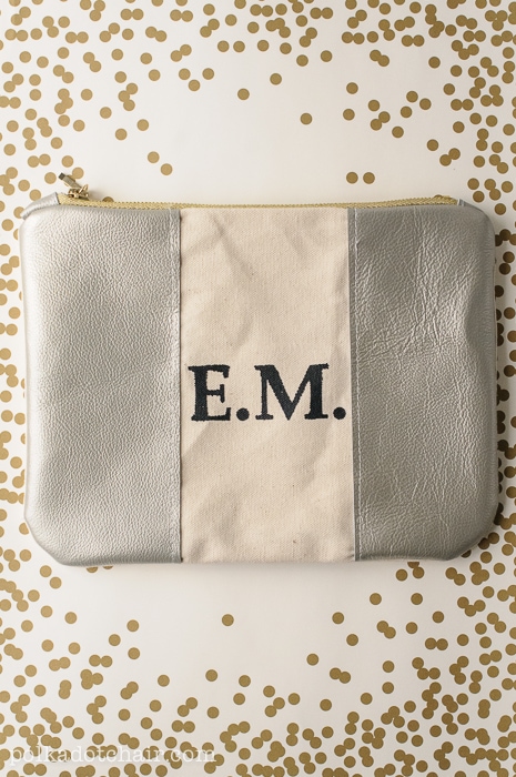Monogrammed Leather Zip Pouch Tutorial