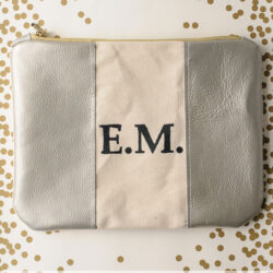 Monogrammed Leather Zip Pouch Tutorial