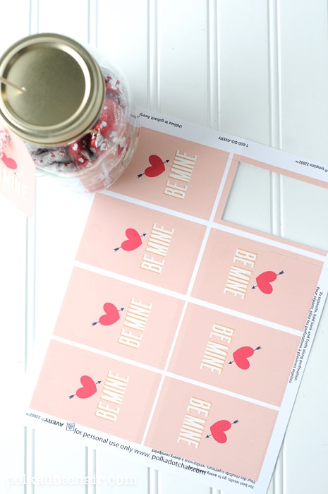 Valentine's Day Mason Jar Gift Idea w/printable tags