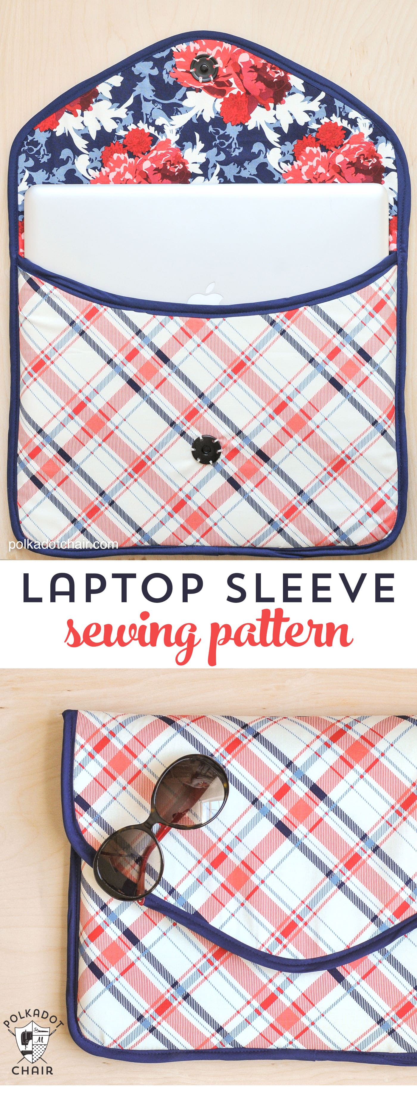 Laptop sleeve sewing pattern The Polka Dot Chair