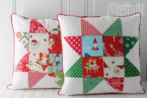 Patchwork Quilted Star Pillows on polkadotchair.com