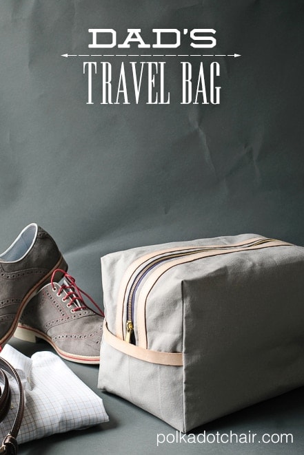 Dad's Travel Bag, a free tutorial on polkadotchair.com