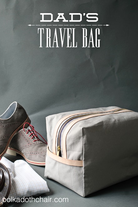 Dad's Travel Bag, a free tutorial on polkadotchair.com