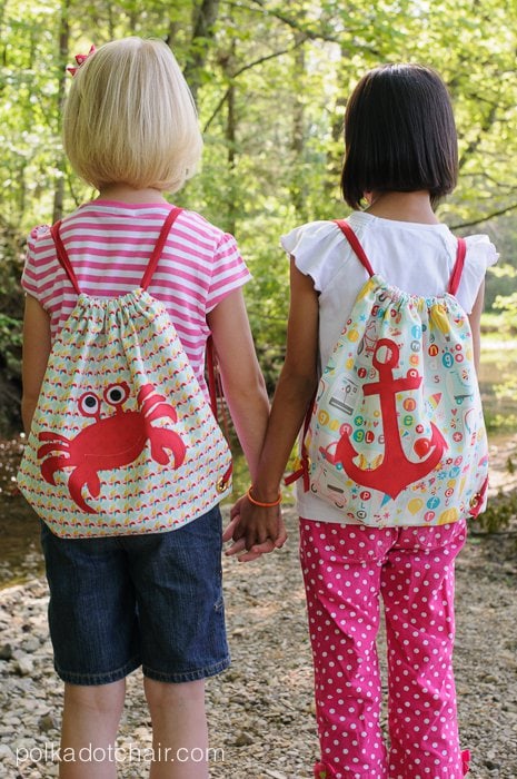 Simple Summer Backpack Sewing Pattern by Melissa Mortenson of polkadotchair.com