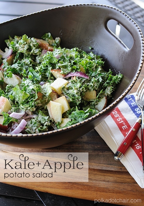 Kale and Apple Potato Salad Recipe on polkadotchair.com