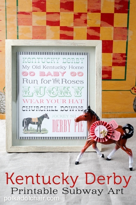 Free Printable Kentucky Derby Subway Art on polkadotchair.com