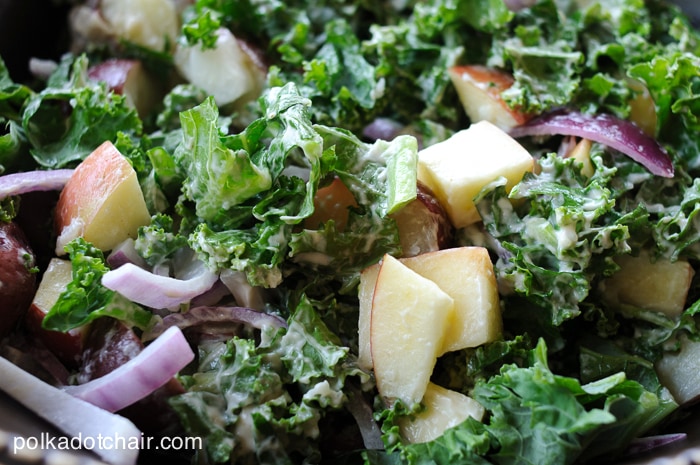 Kale and Apple Potato Salad Recipe on polkadotchair.com