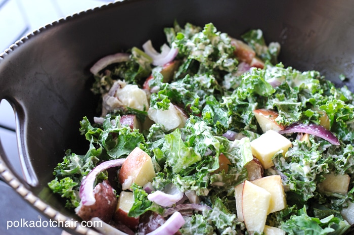 Kale and Apple Potato Salad Recipe on polkadotchair.com