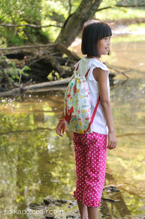 Simple Summer Backpack Sewing Pattern by Melissa Mortenson of polkadotchair.com