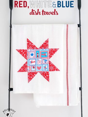 Red White and Blue Dish towels - would be cute to make for the 4th of July!