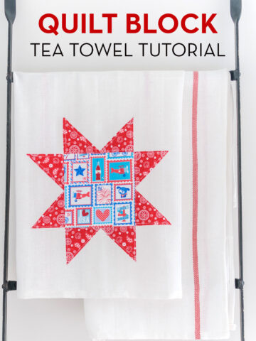 red white and blue star tea towel