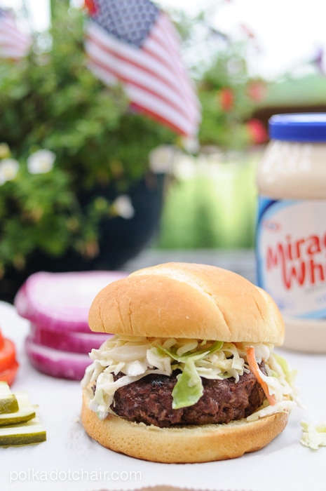 Cabbage and Pineapple Slaw Burger Recipe on polkadotchair.com