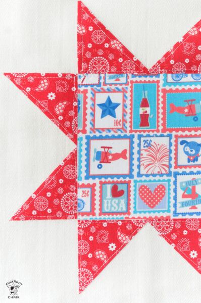 red white and blue star tea towel