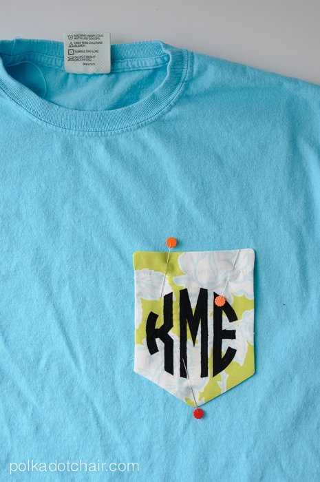 DIY Monogrammed Pocket T-Shirt