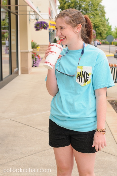 DIY Monogrammed Pocket Tee Tutorial