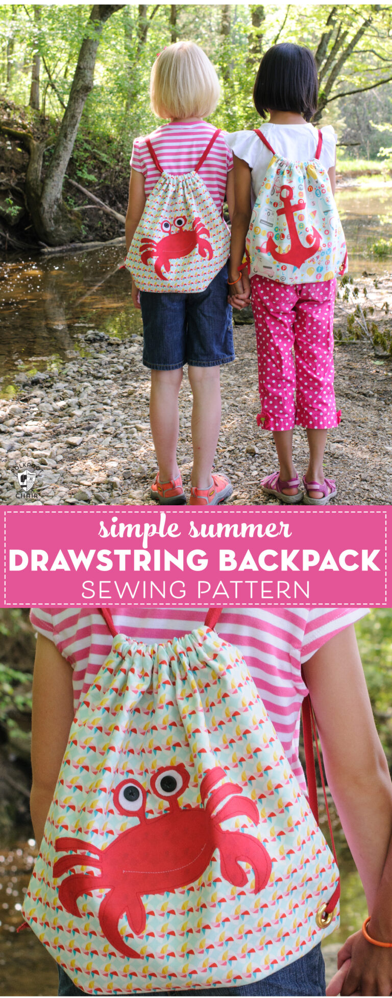 Drawstring Backpack Knot How to Make a Drawstring Bag or Backpack | Polka Dot Chair
