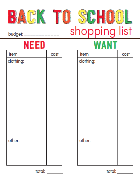 Back to School Shopping Tips and Free Printable Shopping List on polkadotchair.com